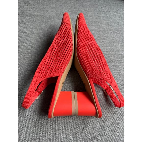 Vivaia Pointed-Toe Slingback Sandals Leah Citrus Orange Women's 41 US 9.5 - Picture 9 of 12